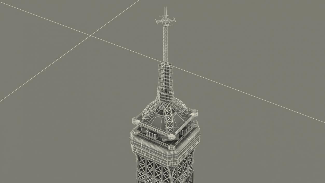 3D Eiffel Tower on Map France