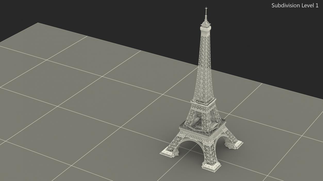 3D Eiffel Tower on Map France