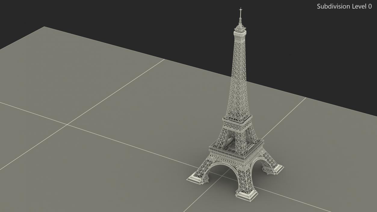 3D Eiffel Tower on Map France