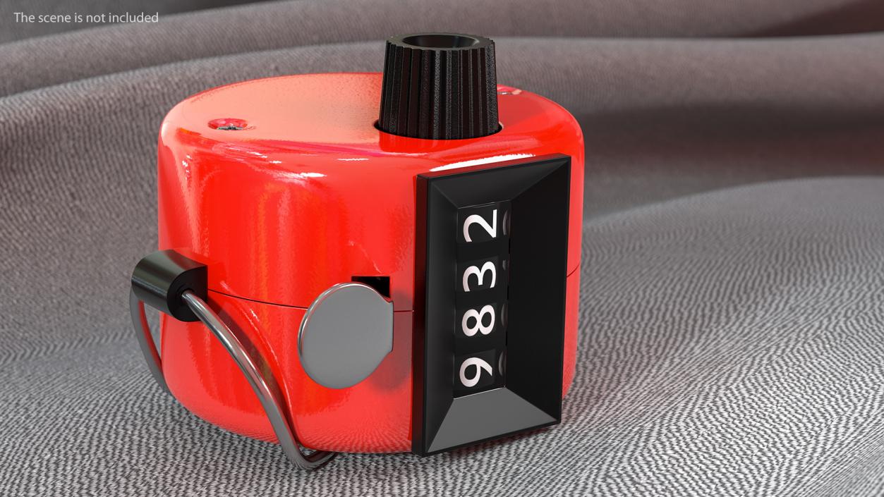 3D Mechanical Hand Tally Counter Red model