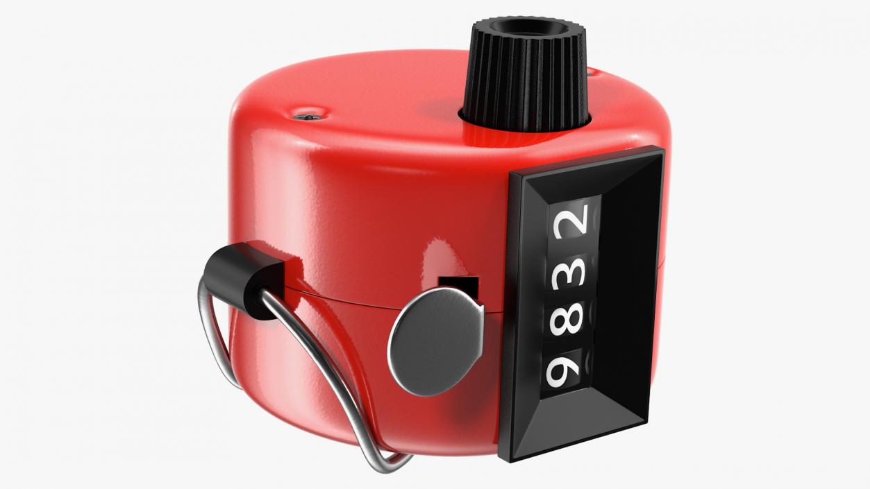 3D Mechanical Hand Tally Counter Red model