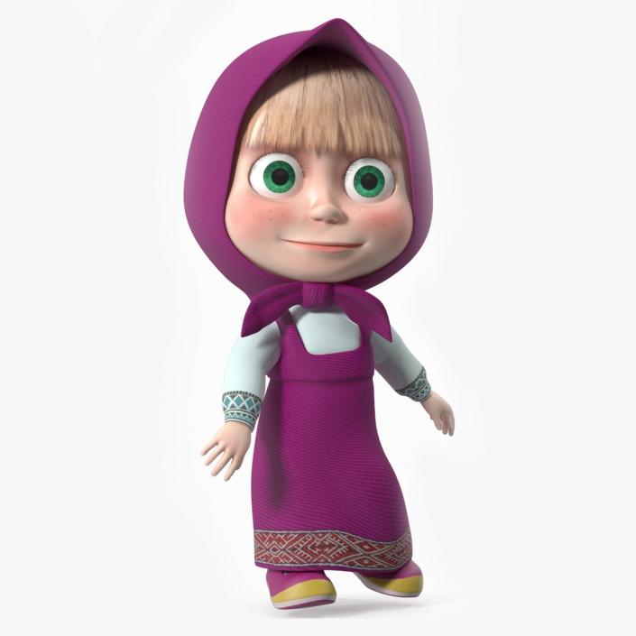 Cartoon Character Masha Rigged for Cinema 4D 3D model