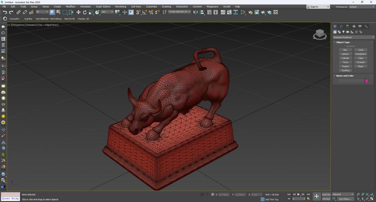 3D Bronze Bull Statue for 3D Print