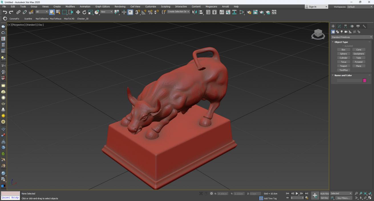 3D Bronze Bull Statue for 3D Print