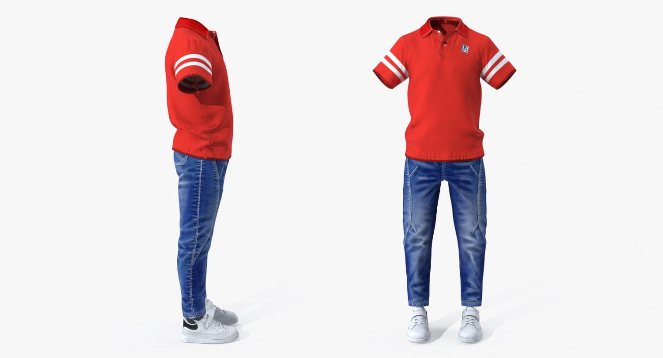 3D Casual Children Clothes model