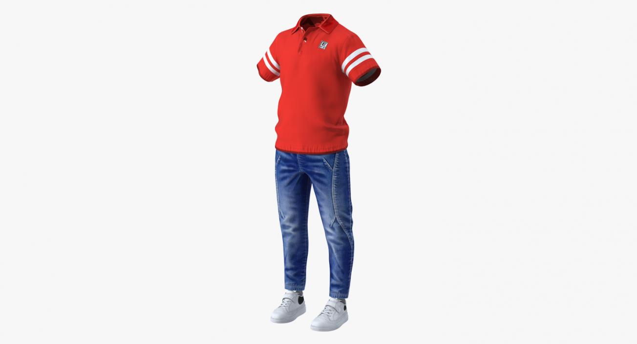 3D Casual Children Clothes model