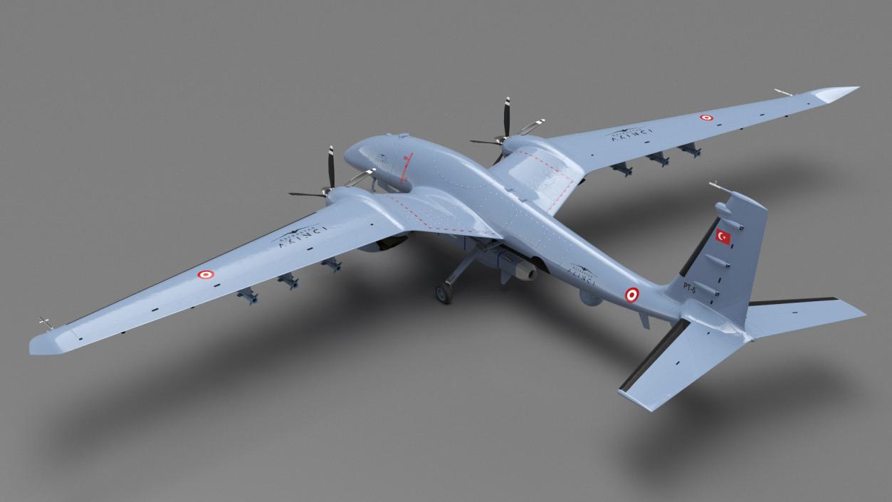 3D Baykar Bayraktar Akinci Combat Drone