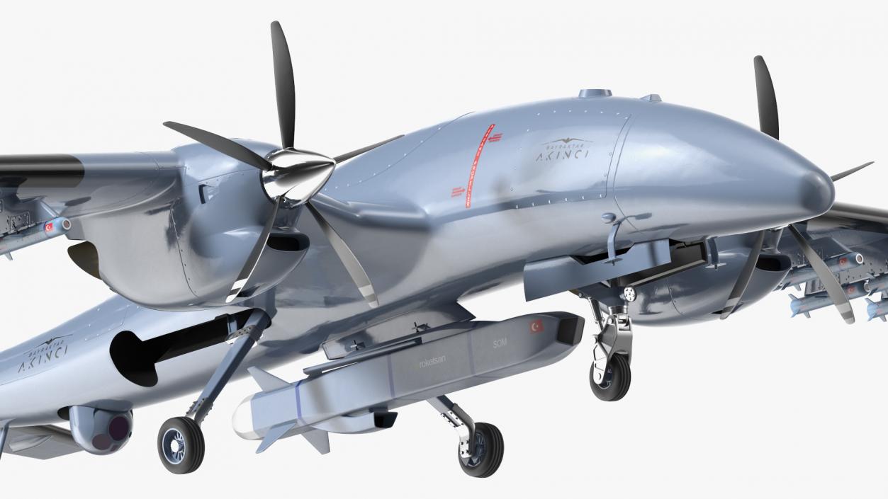 3D Baykar Bayraktar Akinci Combat Drone