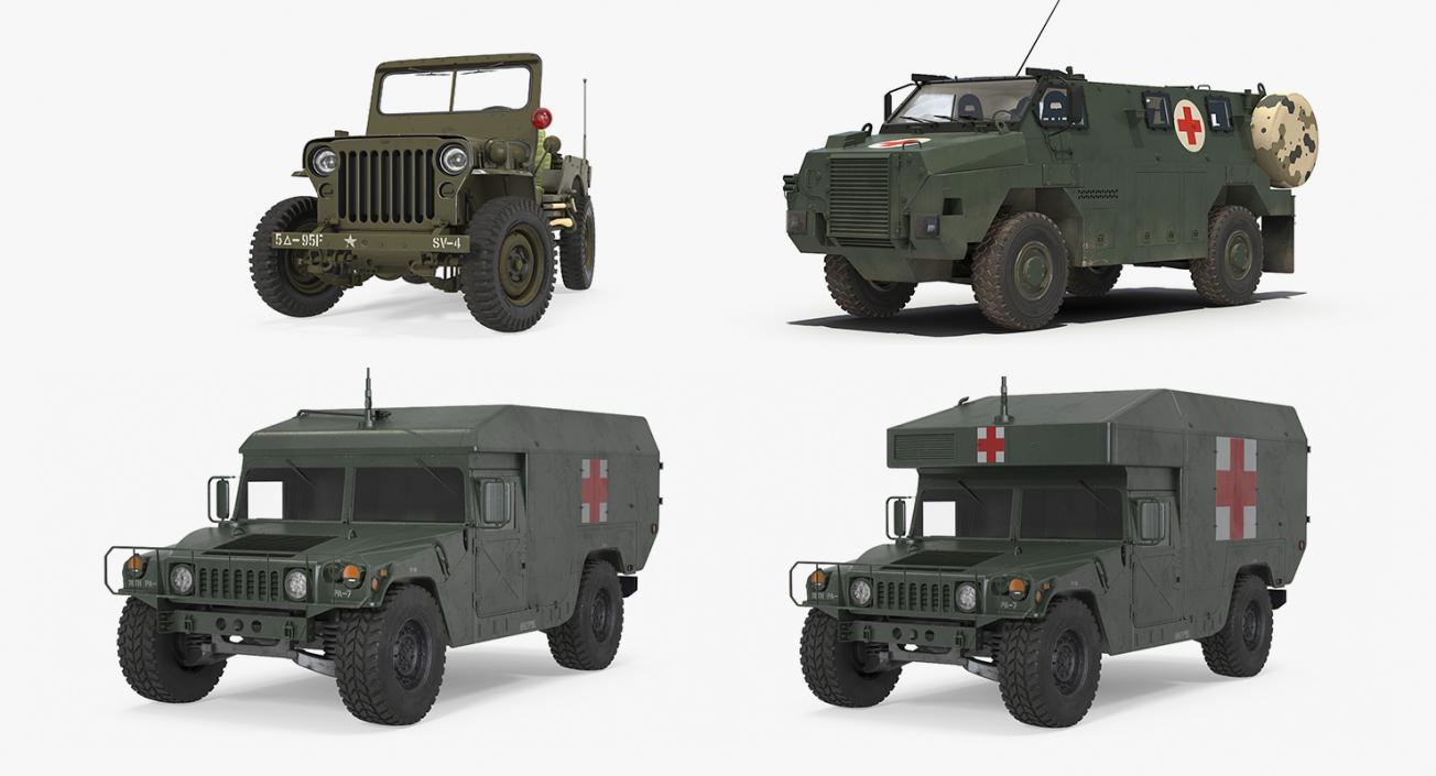 Military Ambulance Collection 3D model