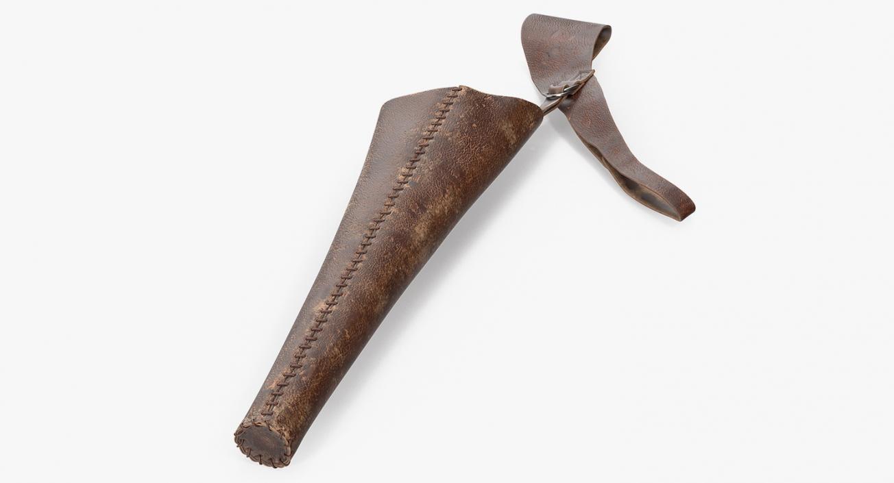 Traditional Leather Quiver Empty 3D