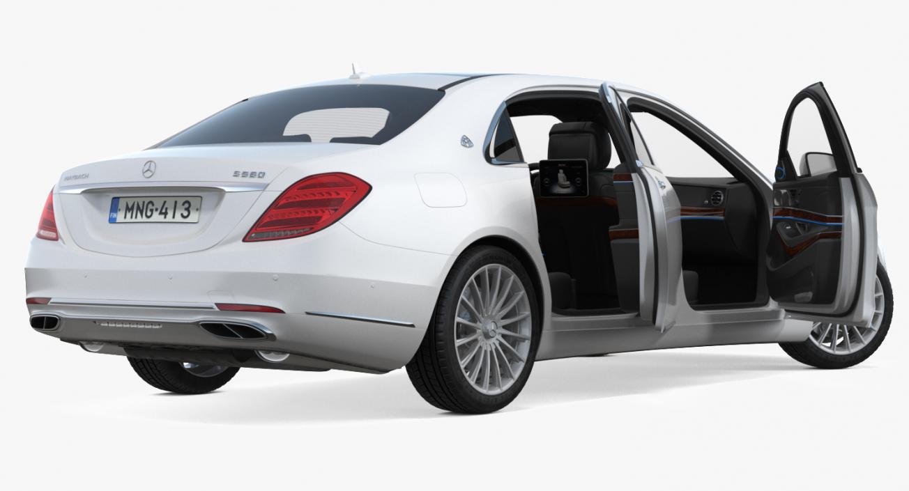 3D Mercedes S560 Maybach Rigged model