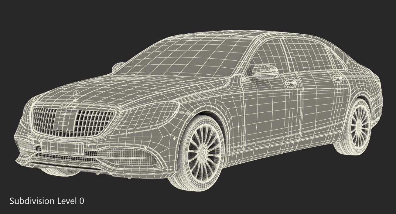 3D Mercedes S560 Maybach Rigged model