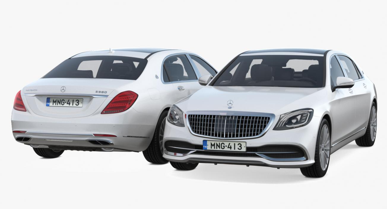 3D Mercedes S560 Maybach Rigged model