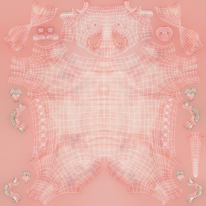 3D model Pig Piglet Landrace with Fur Rigged