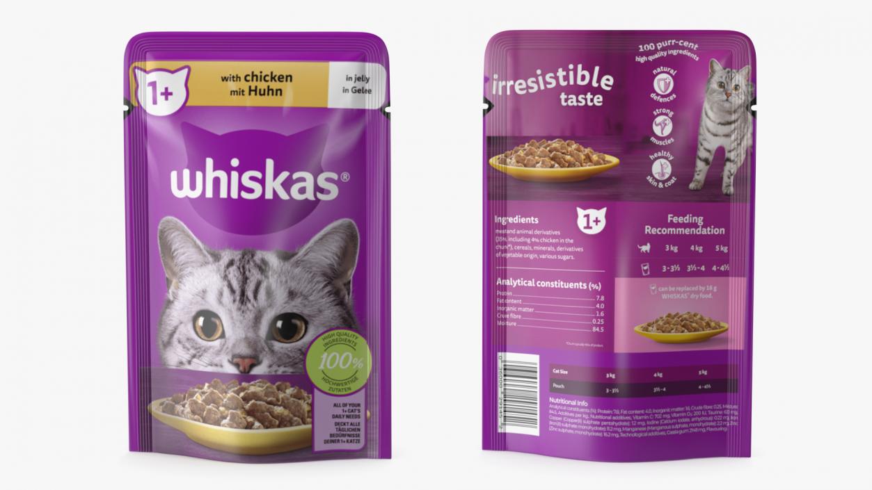 3D Wet Cat Food Whiskas Pouch