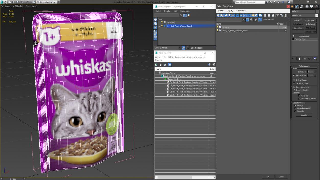 3D Wet Cat Food Whiskas Pouch