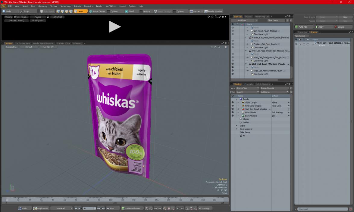 3D Wet Cat Food Whiskas Pouch