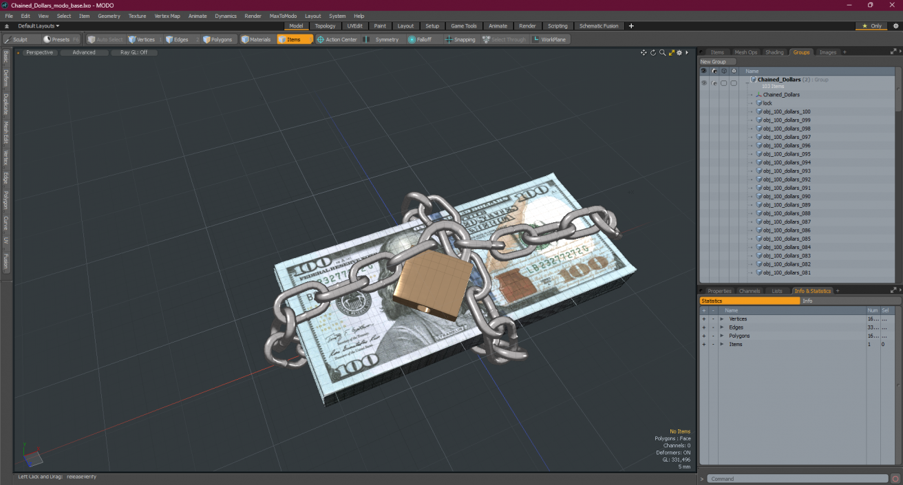 3D model Chained Dollars