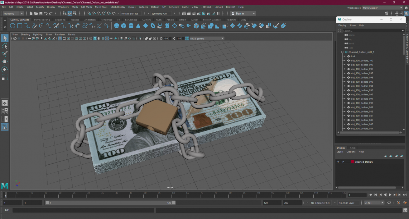 3D model Chained Dollars