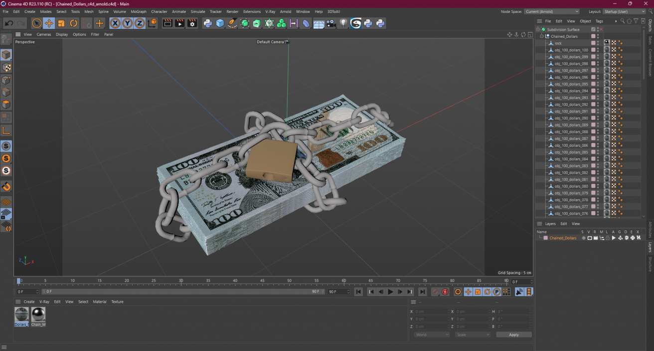 3D model Chained Dollars