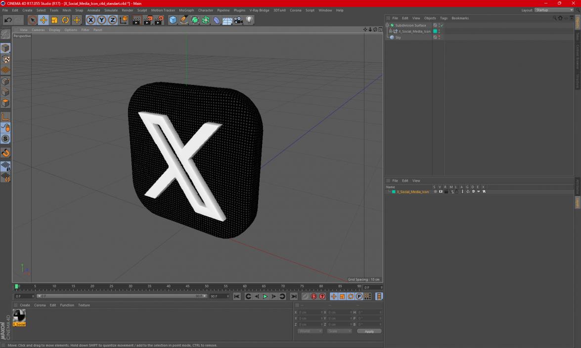 3D X Social Media Icon 2