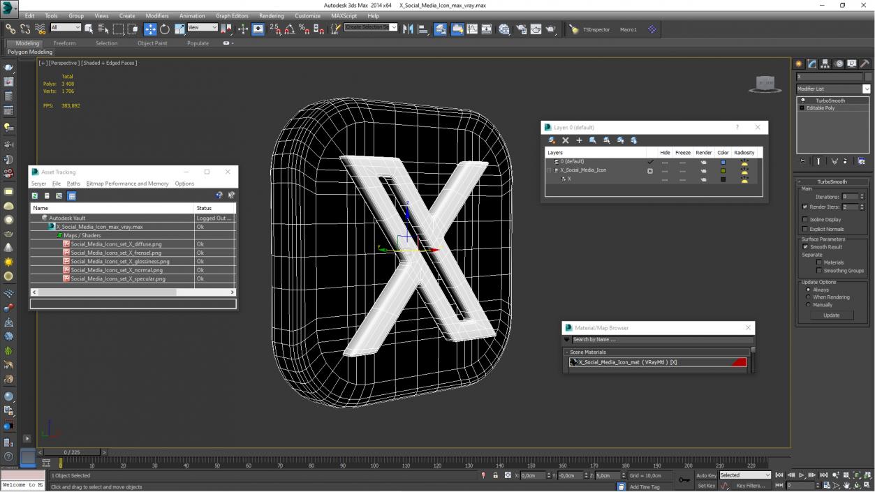 3D X Social Media Icon 2