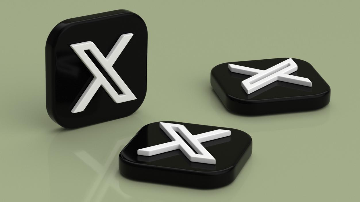 3D X Social Media Icon 2