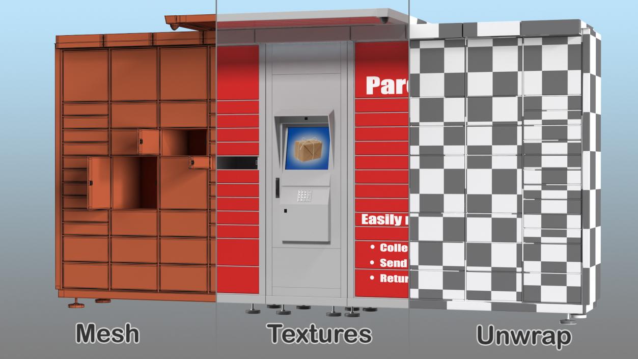 Post Parcel Lockers 3D model