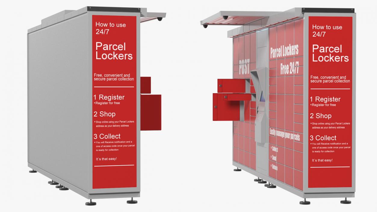 Post Parcel Lockers 3D model