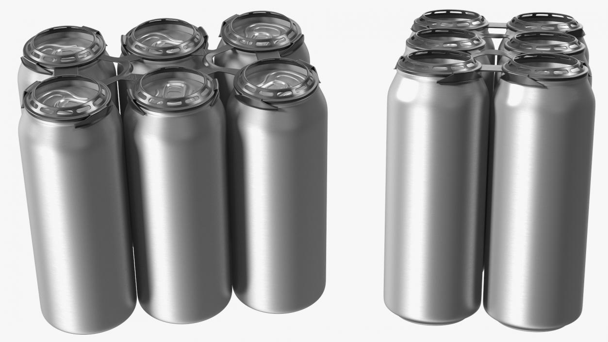 3D 6 Pack Plastic Beer Can Carrier