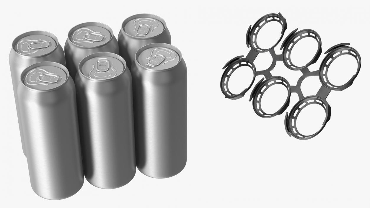 3D 6 Pack Plastic Beer Can Carrier