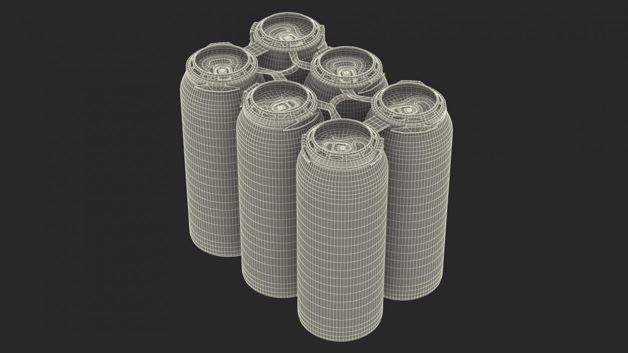 3D 6 Pack Plastic Beer Can Carrier