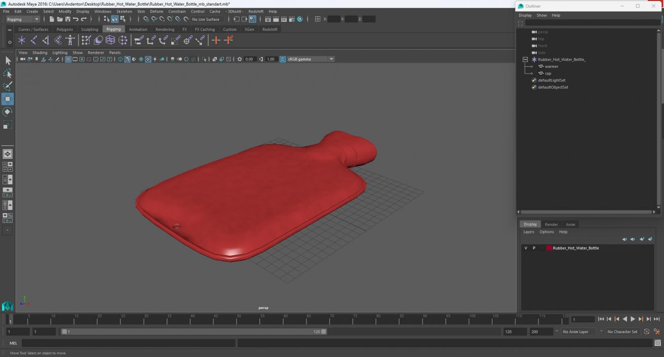 3D Rubber Hot Water Bottle model