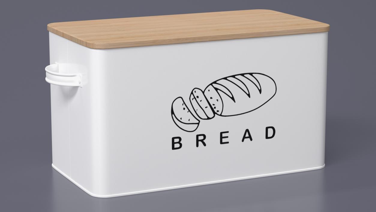 Kitchen Bread Box White Small 3D model