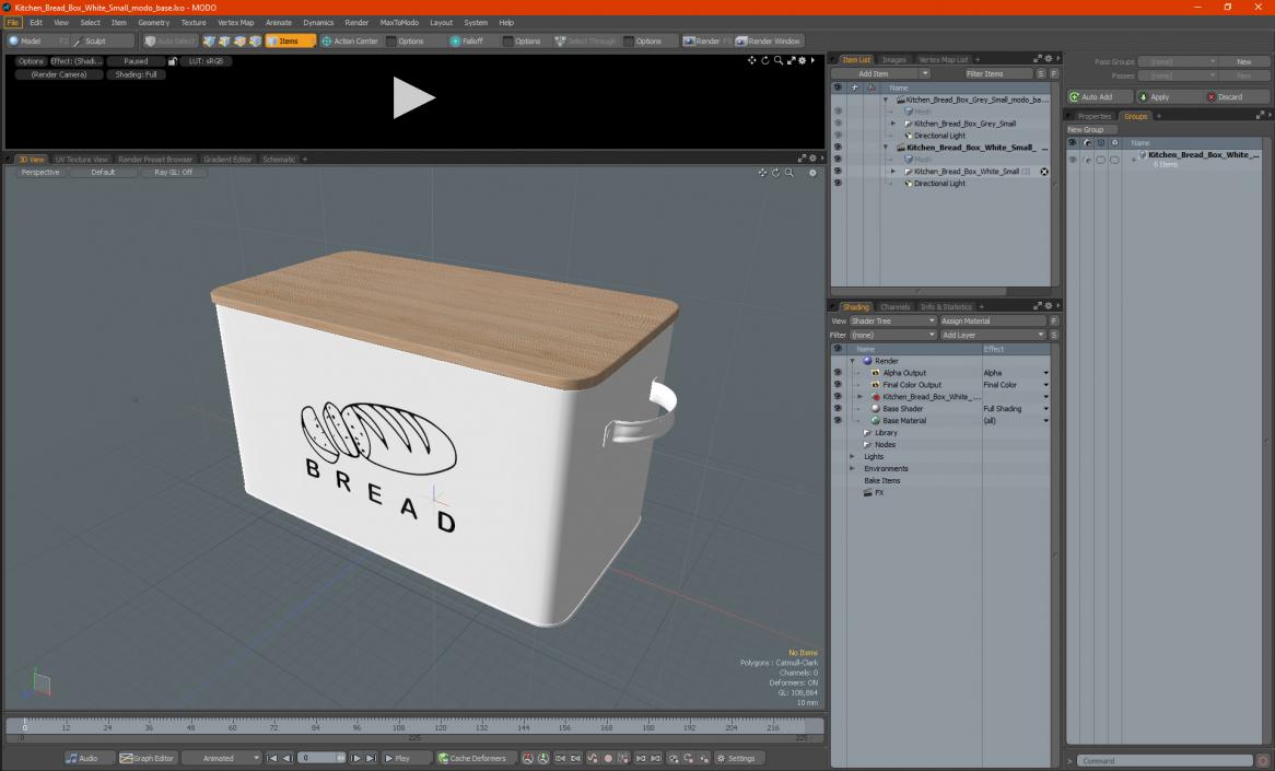 Kitchen Bread Box White Small 3D model