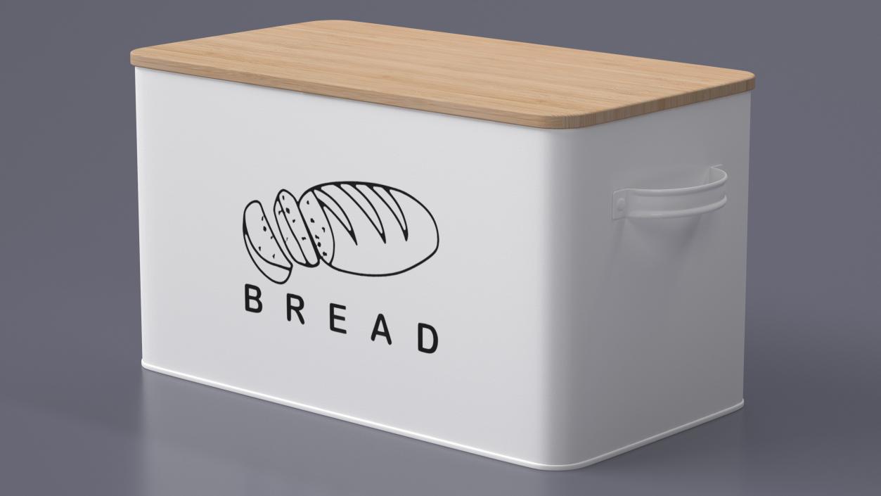 Kitchen Bread Box White Small 3D model