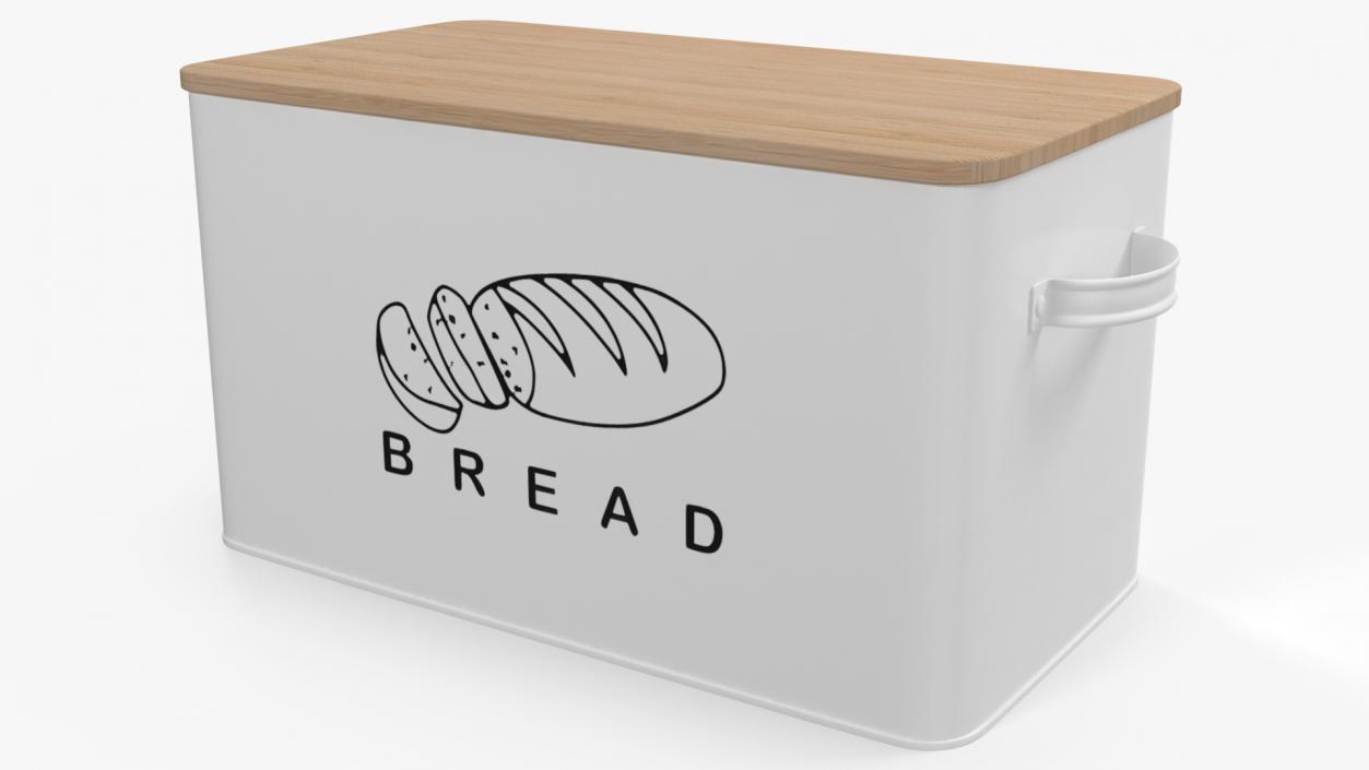 Kitchen Bread Box White Small 3D model