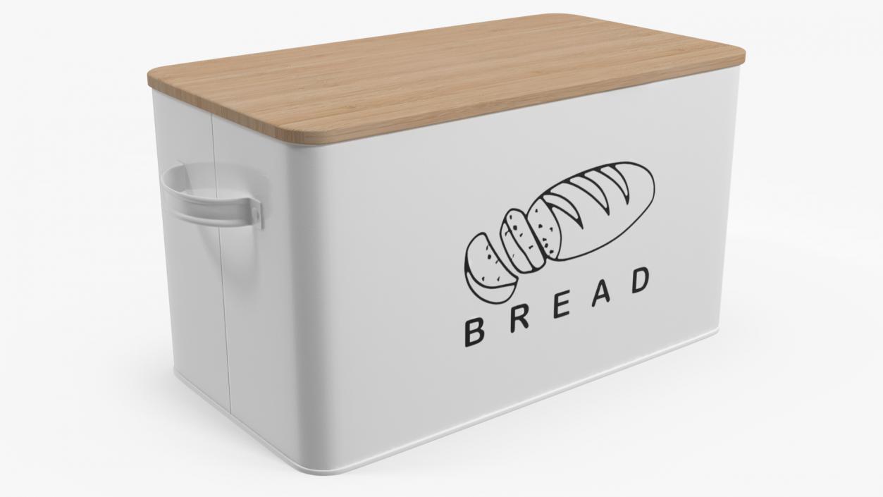 Kitchen Bread Box White Small 3D model