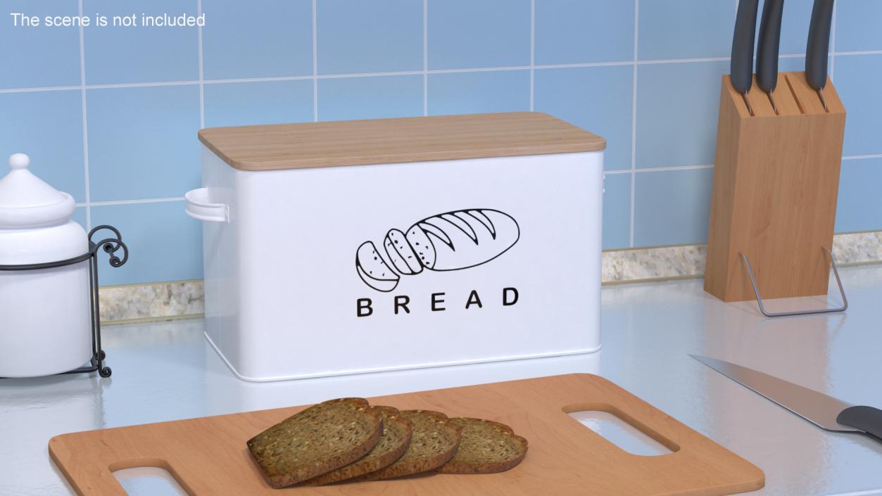 Kitchen Bread Box White Small 3D model