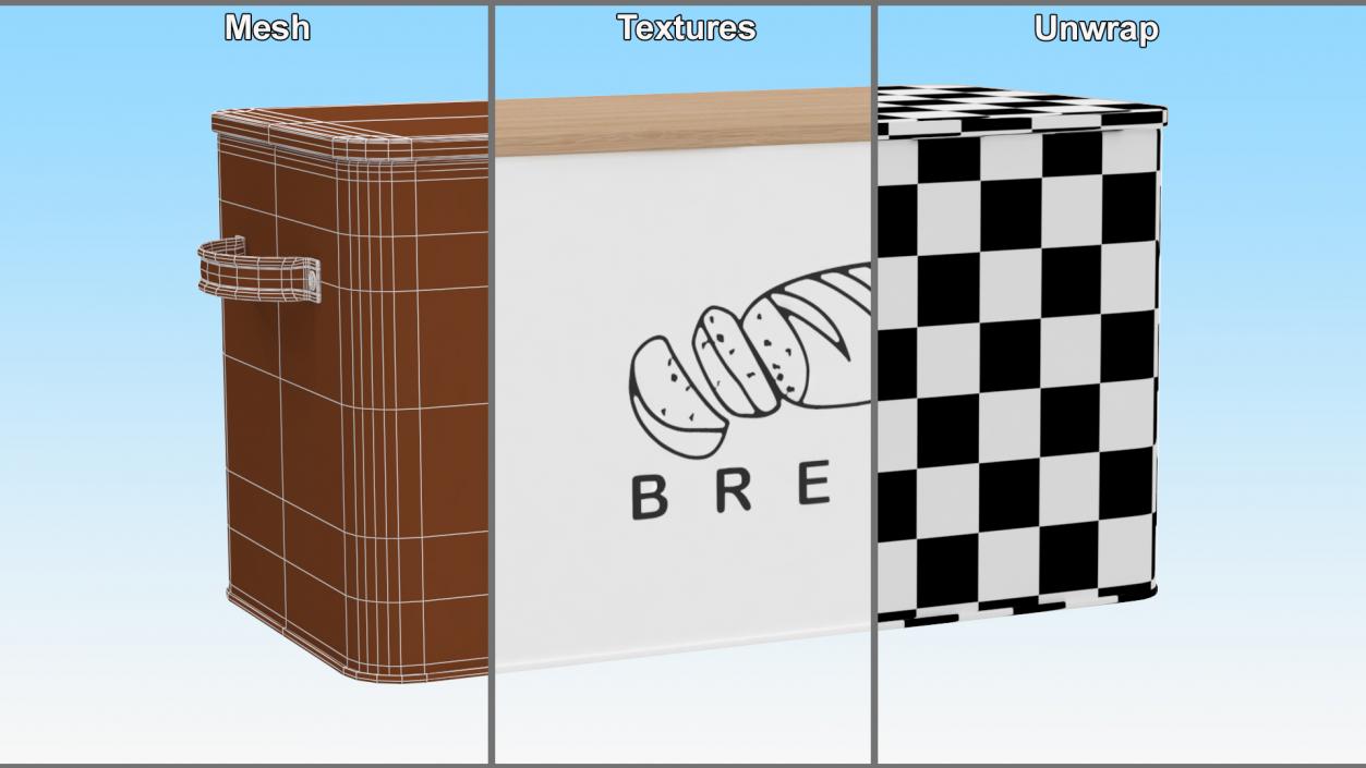 Kitchen Bread Box White Small 3D model