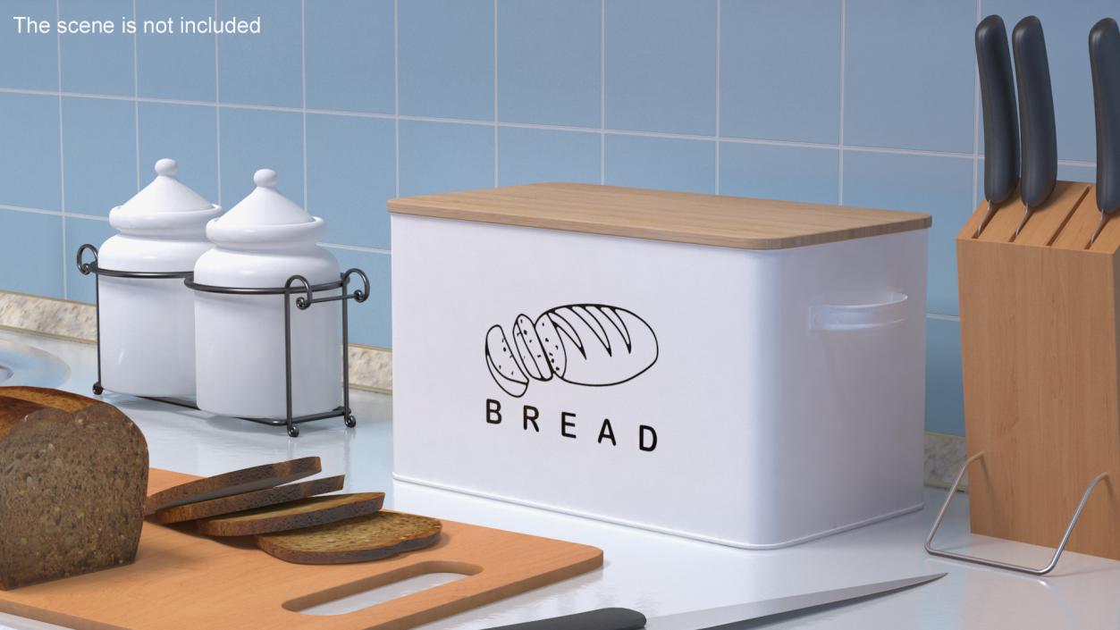 Kitchen Bread Box White Small 3D model