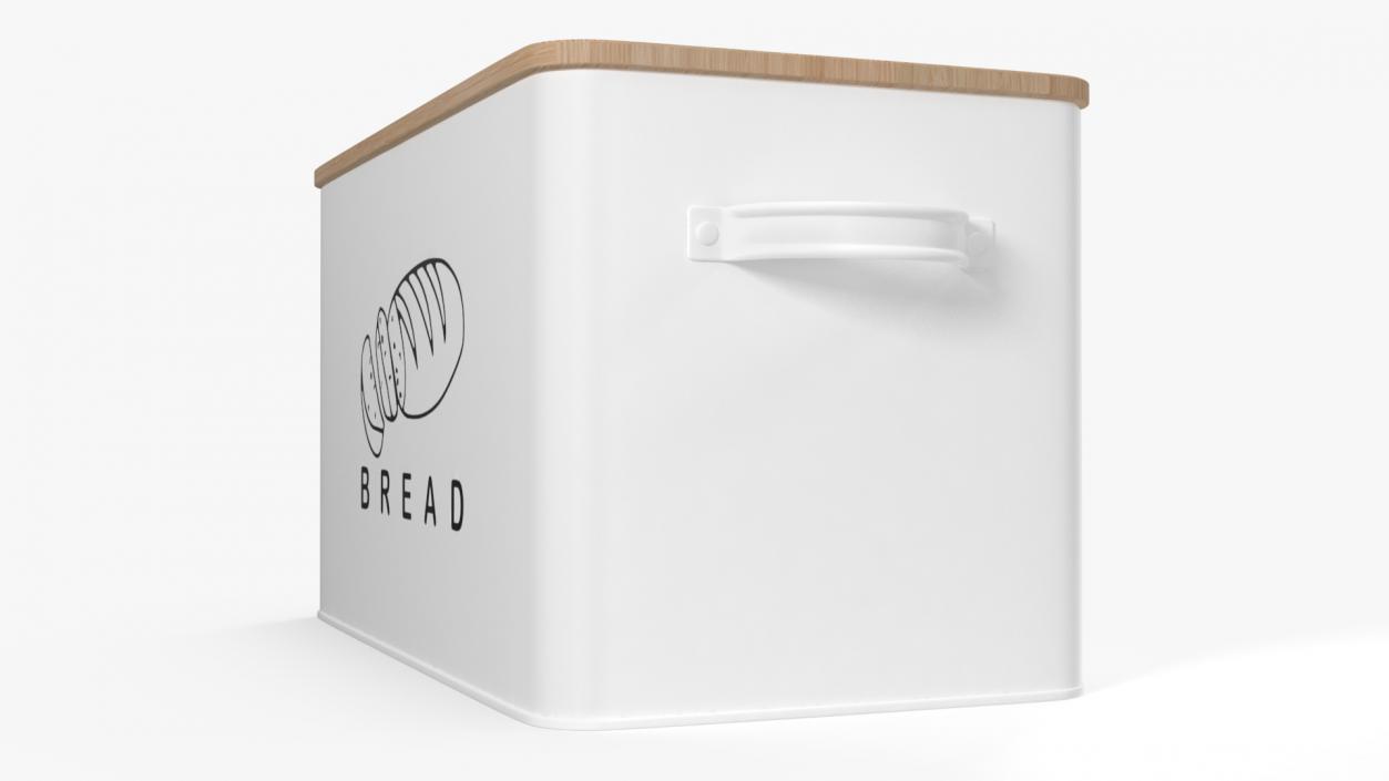 Kitchen Bread Box White Small 3D model