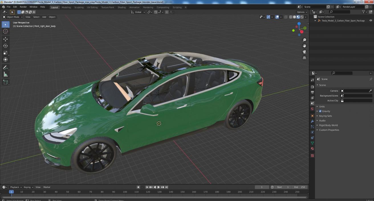 3D model Tesla Model 3 Carbon Fiber Sport Package