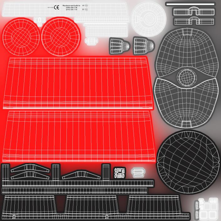 3D Flashing Rotating Beacon Red model