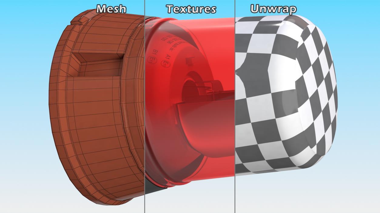 3D Flashing Rotating Beacon Red model