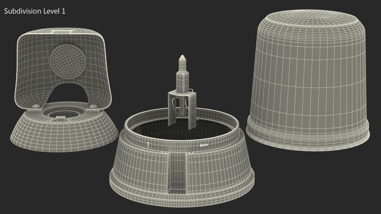 3D Flashing Rotating Beacon Red model