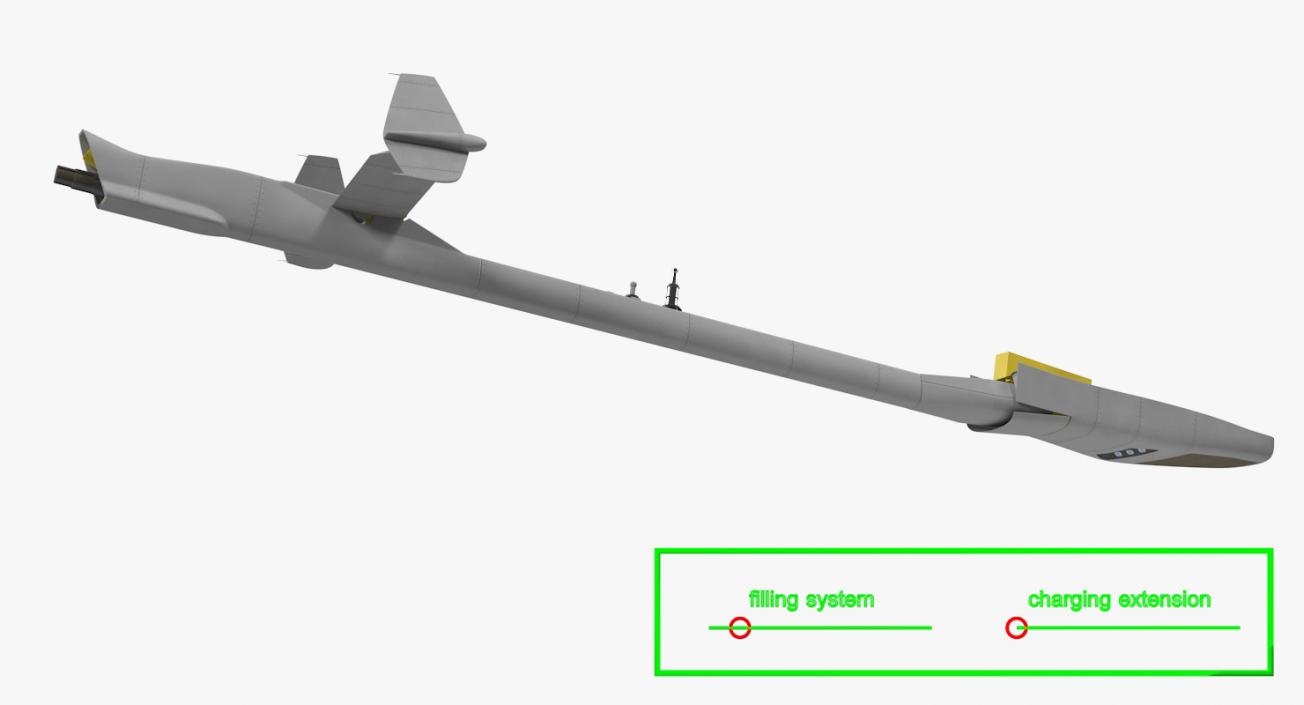 3D model Refueling Boom Extended Rigged