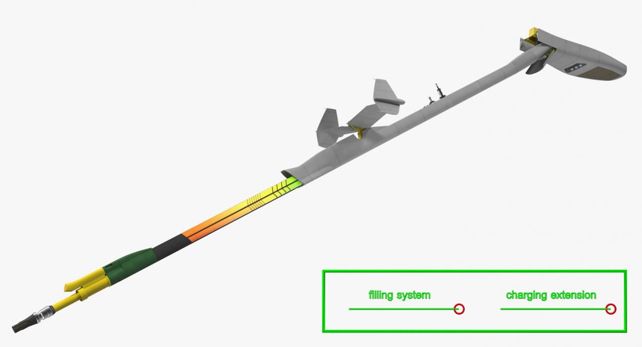 3D model Refueling Boom Extended Rigged