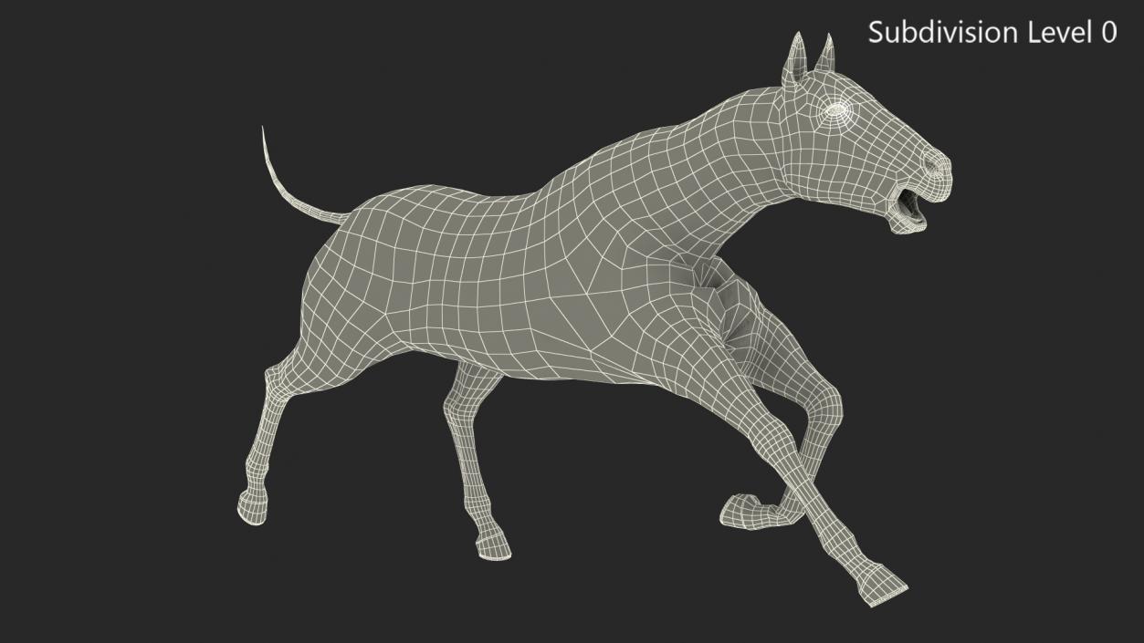 White Horse Fur Rigged 3D