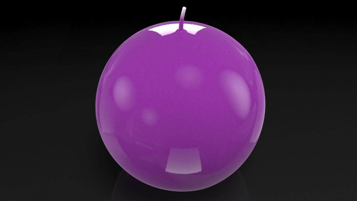 3D Altar Candle Sphere Purple